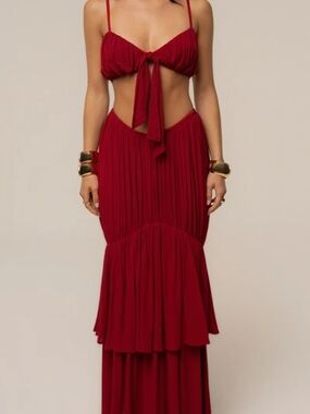 Red Sail Into Sunset Skirt Set Size Xs
